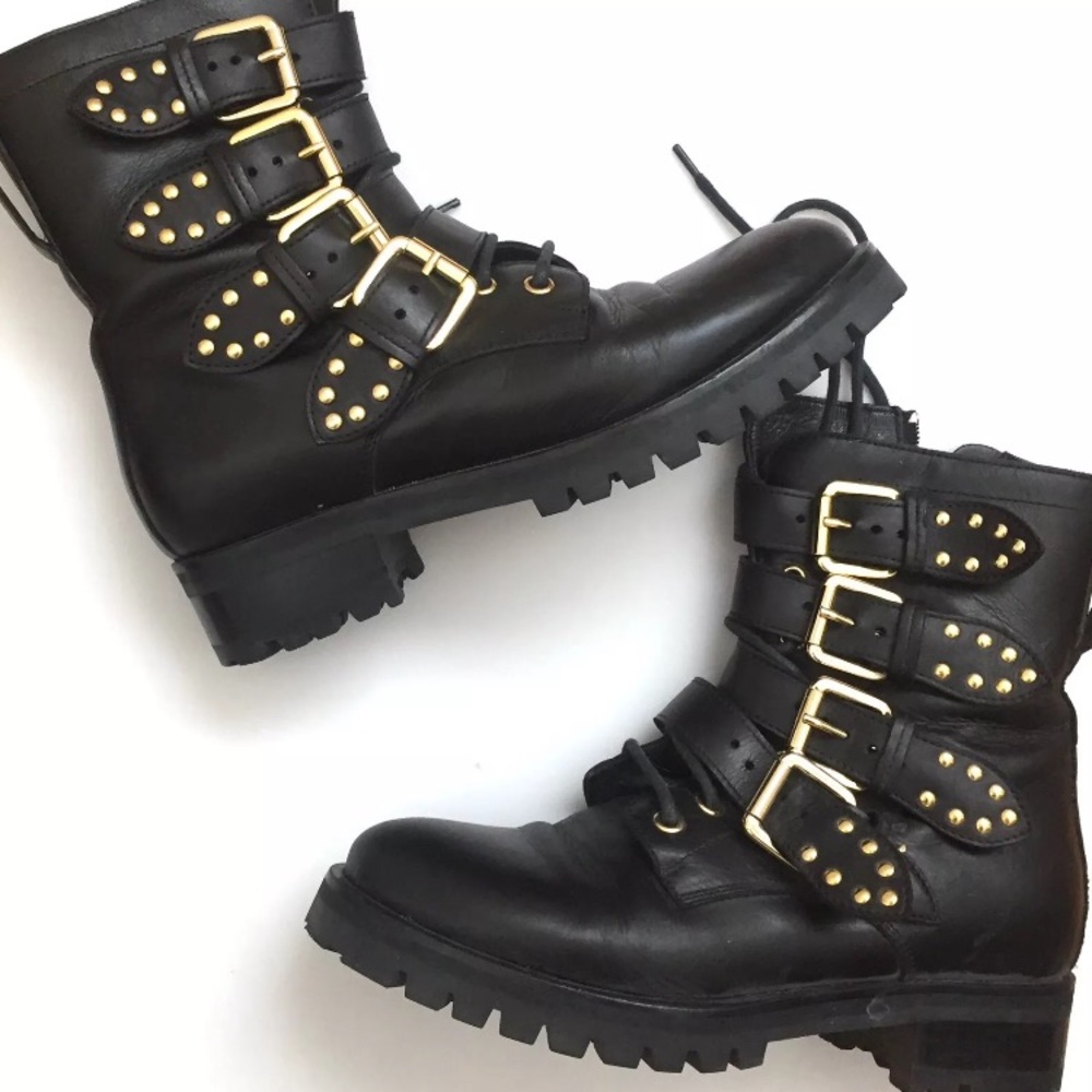 L’Autre Chose D’Archive Chunky Biker Studded Boots